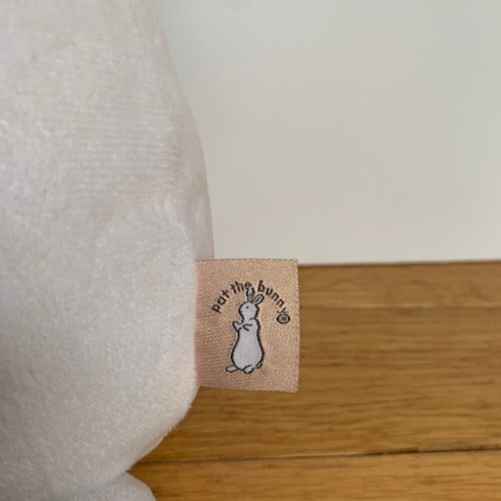 Petits Bunnies Plush White Rabbit with Mint Ears & Peach Ribbon | 16” Soft Toy - Picture 2 of 6